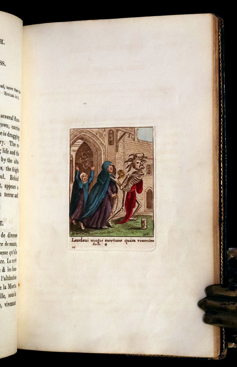 1816 Scarce Book -The Dance of Death, Danse Macabre by Hans Holbein, Color illustrated.