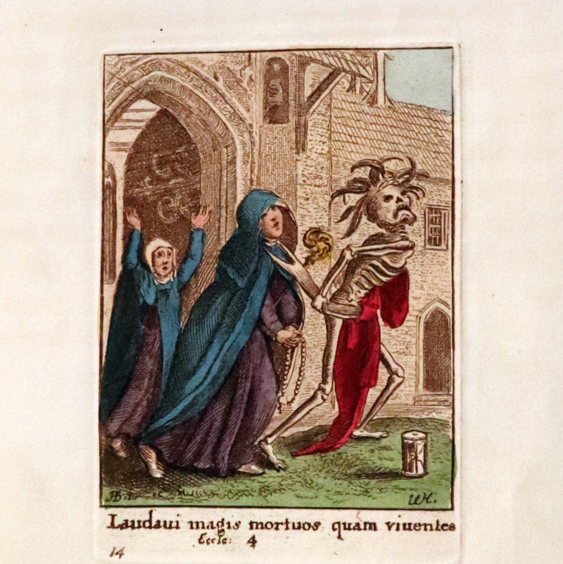 1816 Scarce Book -The Dance of Death, Danse Macabre by Hans Holbein, Color illustrated.