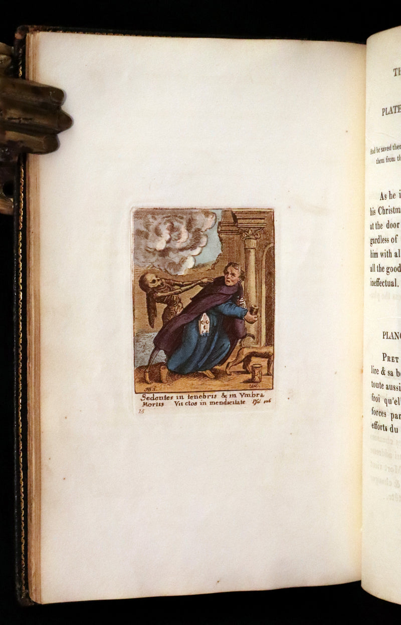 1816 Scarce Book -The Dance of Death, Danse Macabre by Hans Holbein, Color illustrated.