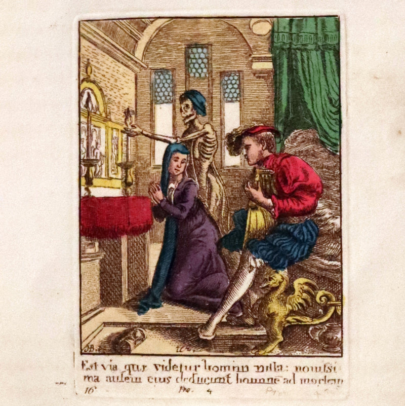 1816 Scarce Book -The Dance of Death, Danse Macabre by Hans Holbein, Color illustrated.