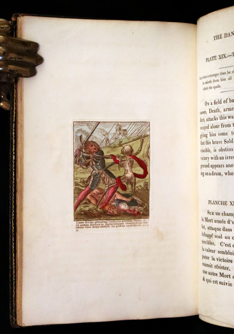 1816 Scarce Book -The Dance of Death, Danse Macabre by Hans Holbein, Color illustrated.