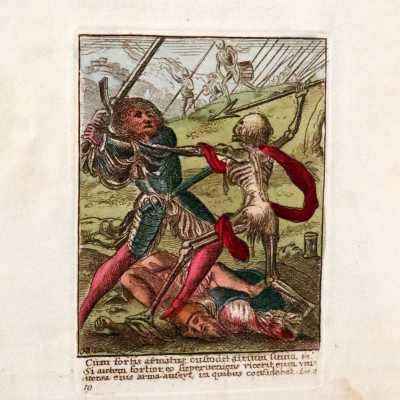 1816 Scarce Book -The Dance of Death, Danse Macabre by Hans Holbein, Color illustrated.