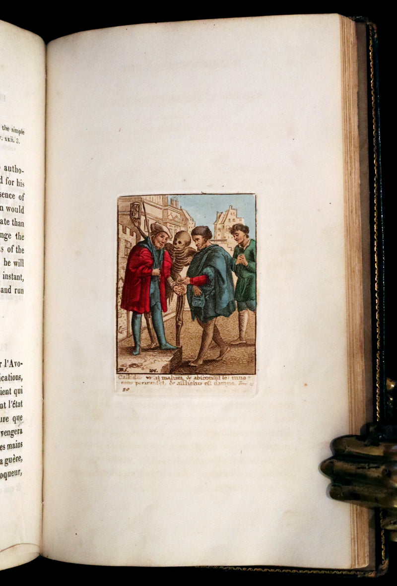 1816 Scarce Book -The Dance of Death, Danse Macabre by Hans Holbein, Color illustrated.