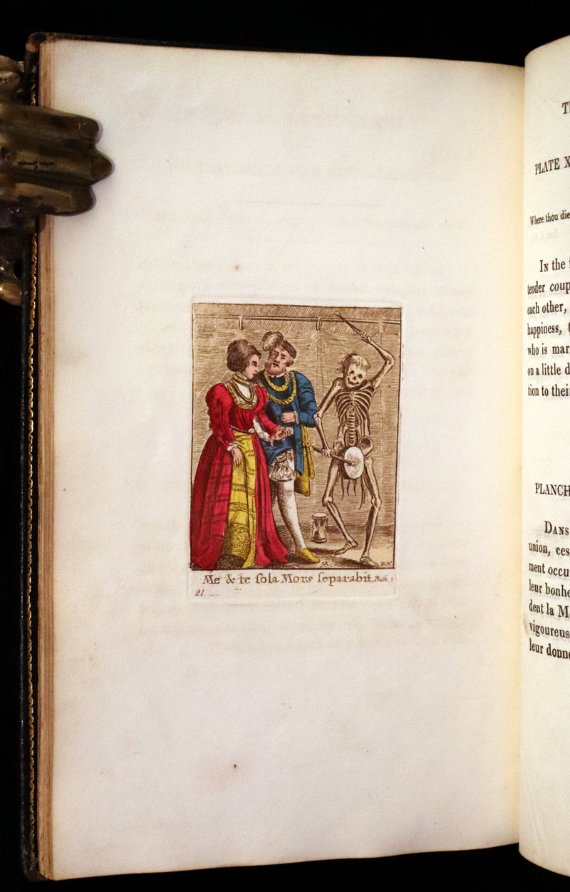 1816 Scarce Book -The Dance of Death, Danse Macabre by Hans Holbein, Color illustrated.
