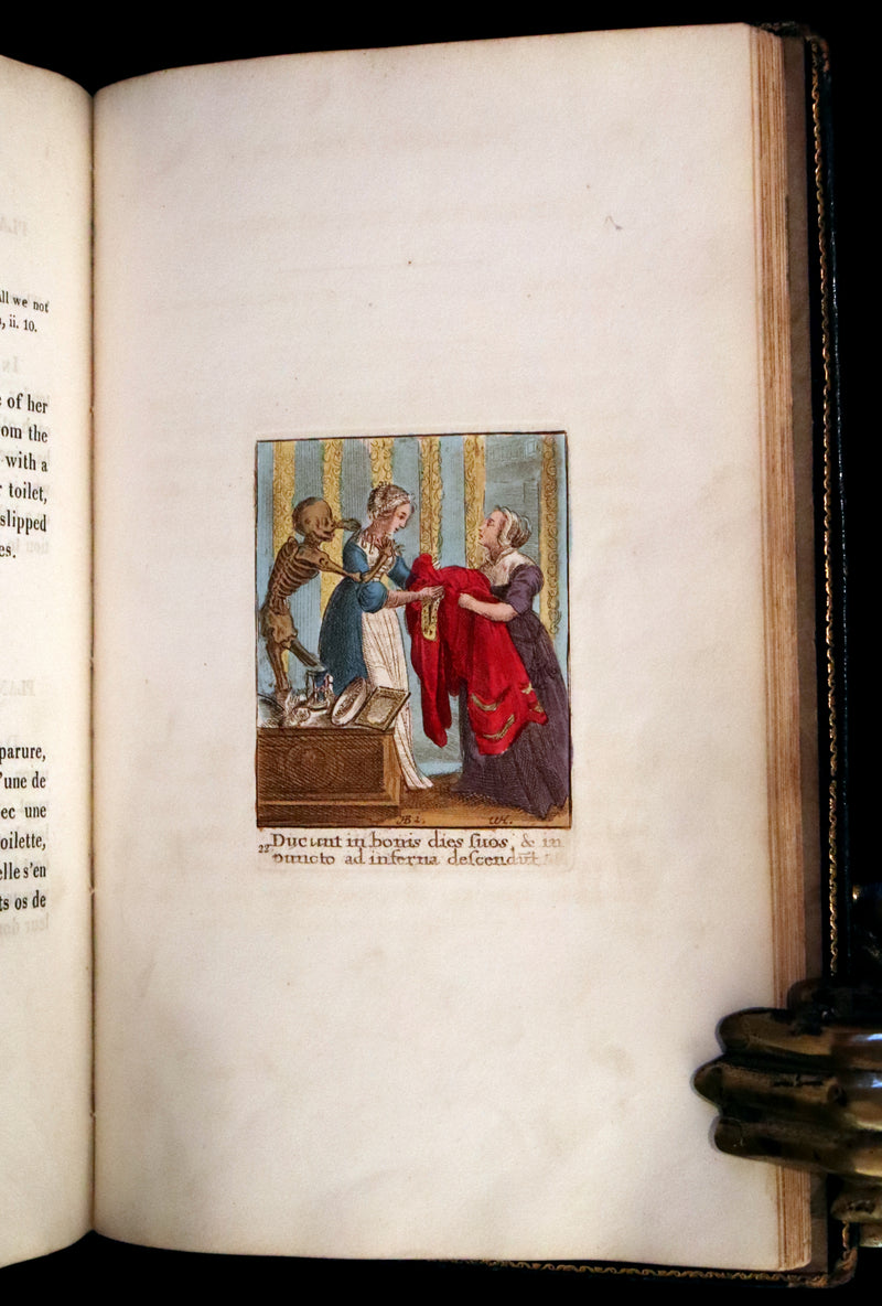 1816 Scarce Book -The Dance of Death, Danse Macabre by Hans Holbein, Color illustrated.