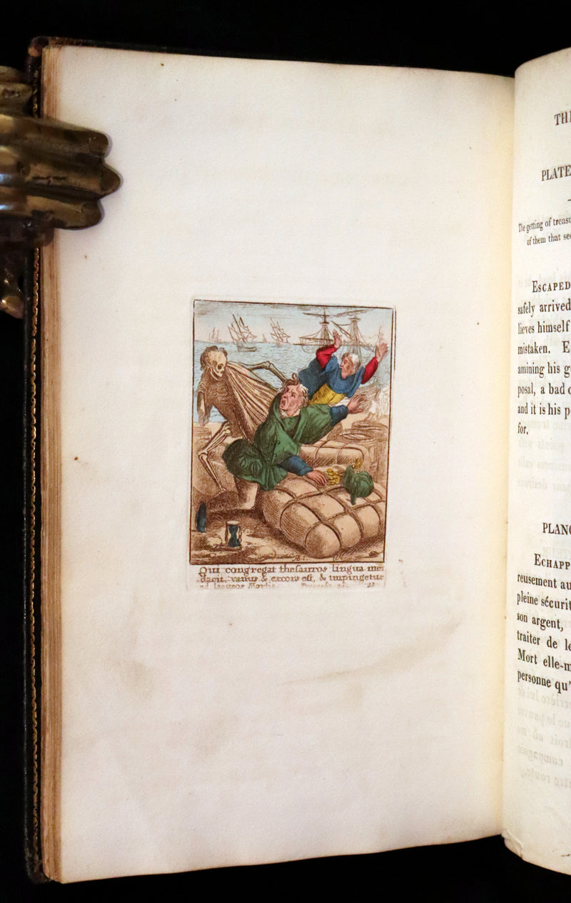 1816 Scarce Book -The Dance of Death, Danse Macabre by Hans Holbein, Color illustrated.