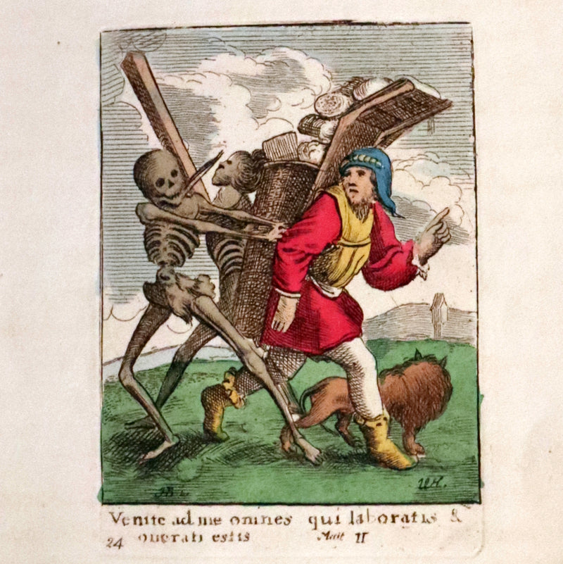1816 Scarce Book -The Dance of Death, Danse Macabre by Hans Holbein, Color illustrated.