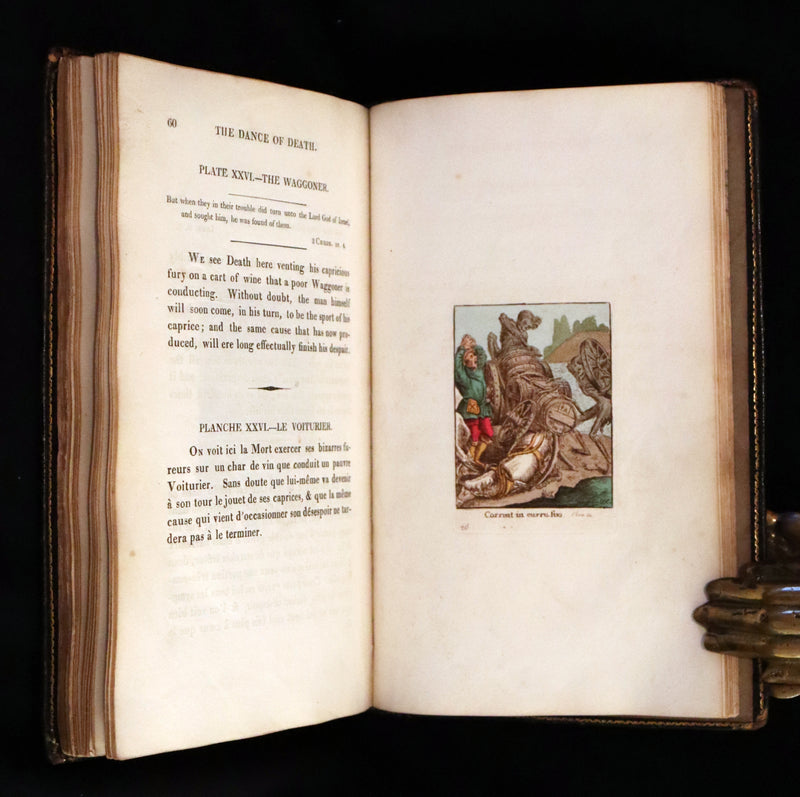 1816 Scarce Book -The Dance of Death, Danse Macabre by Hans Holbein, Color illustrated.