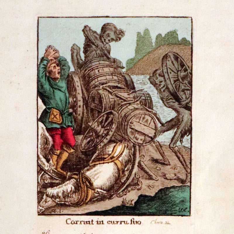 1816 Scarce Book -The Dance of Death, Danse Macabre by Hans Holbein, Color illustrated.