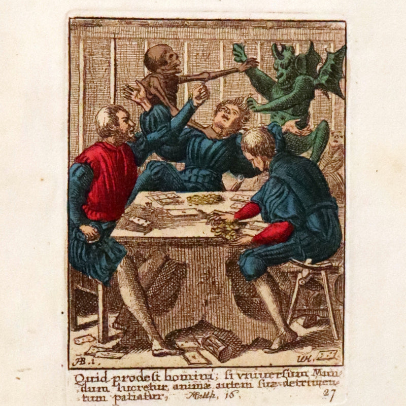 1816 Scarce Book -The Dance of Death, Danse Macabre by Hans Holbein, Color illustrated.