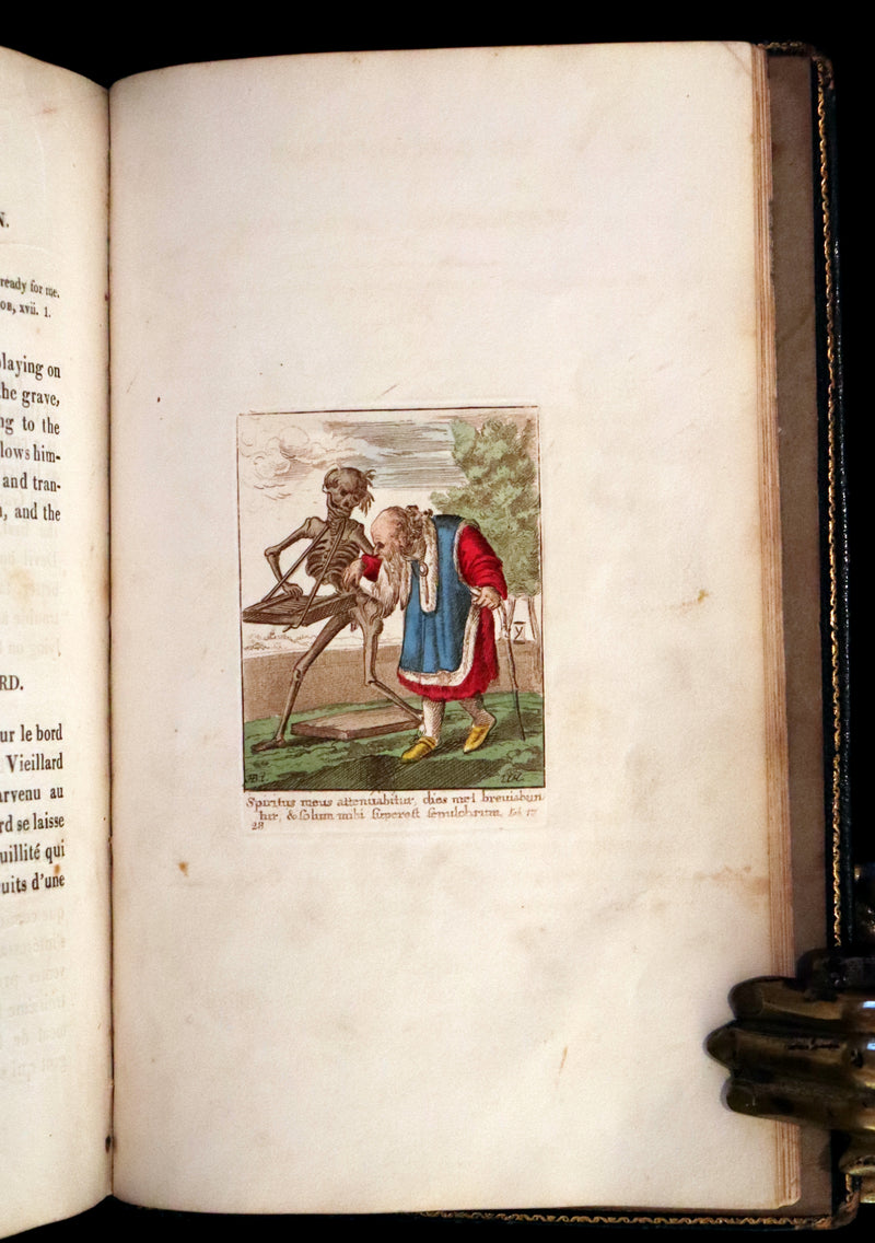 1816 Scarce Book -The Dance of Death, Danse Macabre by Hans Holbein, Color illustrated.