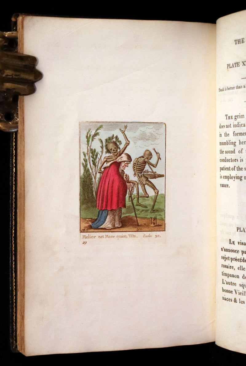 1816 Scarce Book -The Dance of Death, Danse Macabre by Hans Holbein, Color illustrated.