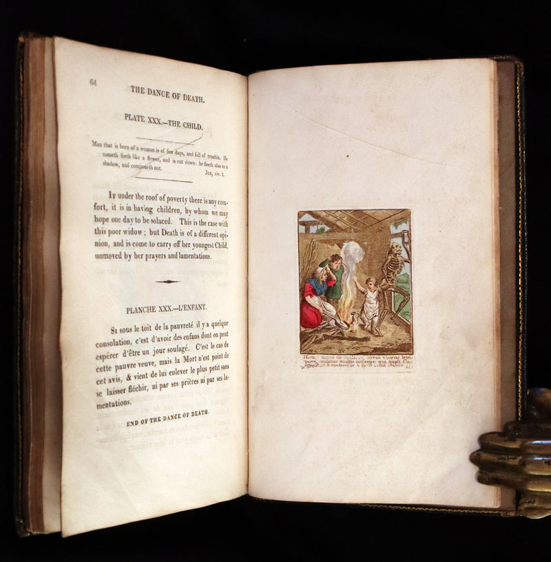 1816 Scarce Book -The Dance of Death, Danse Macabre by Hans Holbein, Color illustrated.