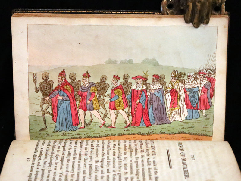 1816 Scarce Book -The Dance of Death, Danse Macabre by Hans Holbein, Color illustrated.