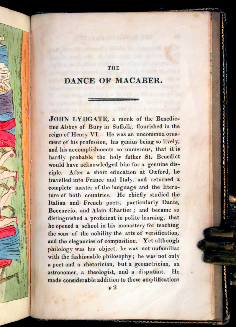 1816 Scarce Book -The Dance of Death, Danse Macabre by Hans Holbein, Color illustrated.