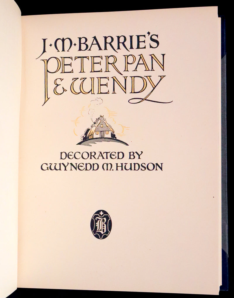 1931 Nice First Illustrated Edition by Gwynedd Hudson - Peter Pan & Wendy.