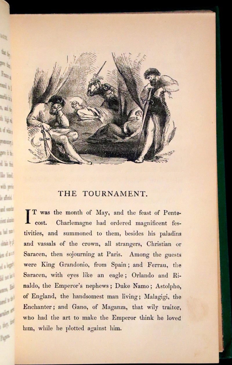 1872 Rare First Edition - Legends of Charlemagne or Romance of the Middle Ages by Thomas Bulfinch.