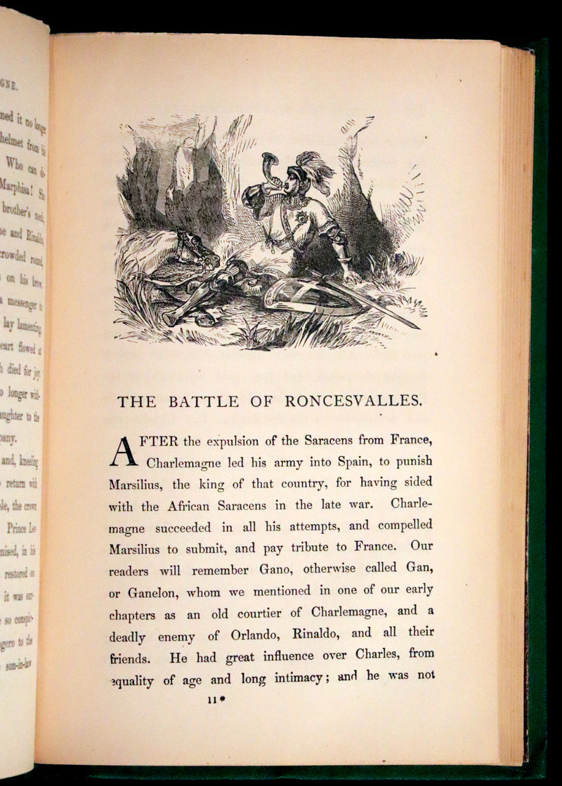 1872 Rare First Edition - Legends of Charlemagne or Romance of the Middle Ages by Thomas Bulfinch.