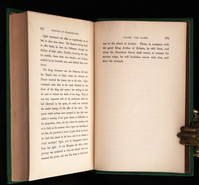 1872 Rare First Edition - Legends of Charlemagne or Romance of the Middle Ages by Thomas Bulfinch.