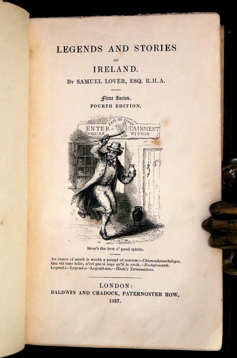 1837 Rare Book set - Legends and Stories of Ireland by Samuel Lover. First and Second series.