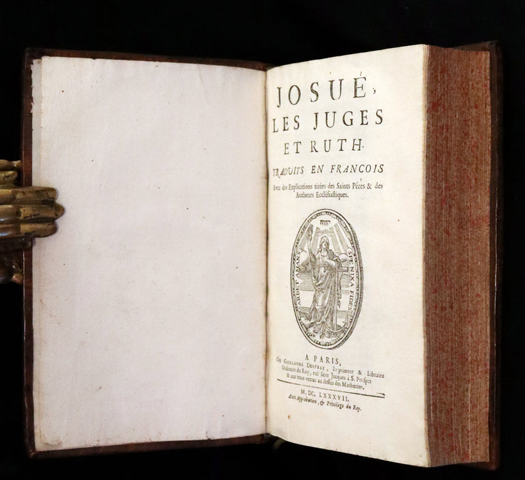 1687 Rare Latin French Bible - Joshua, Book of Judges, Book of Ruth - Josue, Les Juges et Ruth.