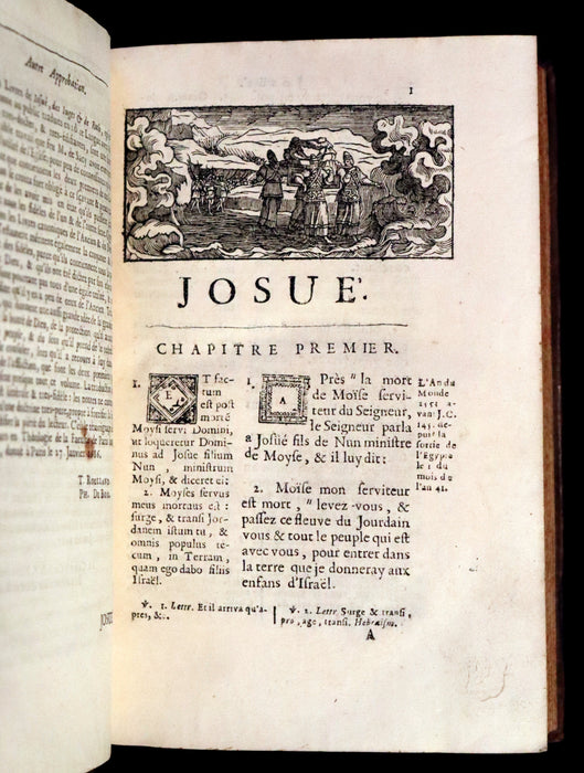 1687 Rare Latin French Bible - Joshua, Book of Judges, Book of Ruth - Josue, Les Juges et Ruth.