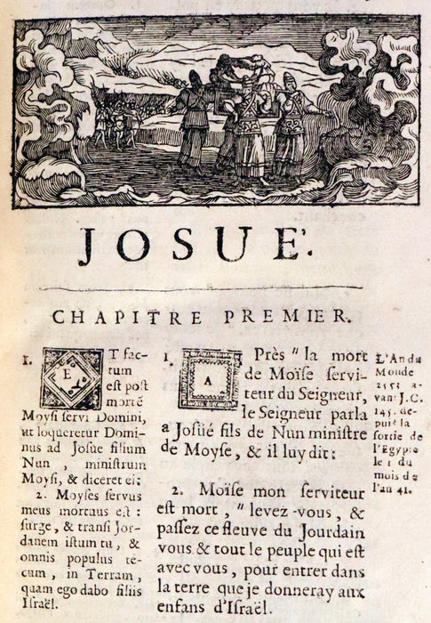 1687 Rare Latin French Bible - Joshua, Book of Judges, Book of Ruth - Josue, Les Juges et Ruth.