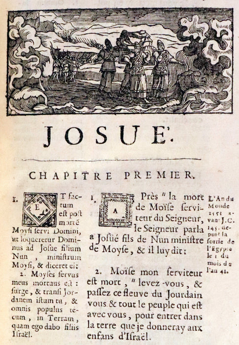 1687 Rare Latin French Bible - Joshua, Book of Judges, Book of Ruth - Josue, Les Juges et Ruth.