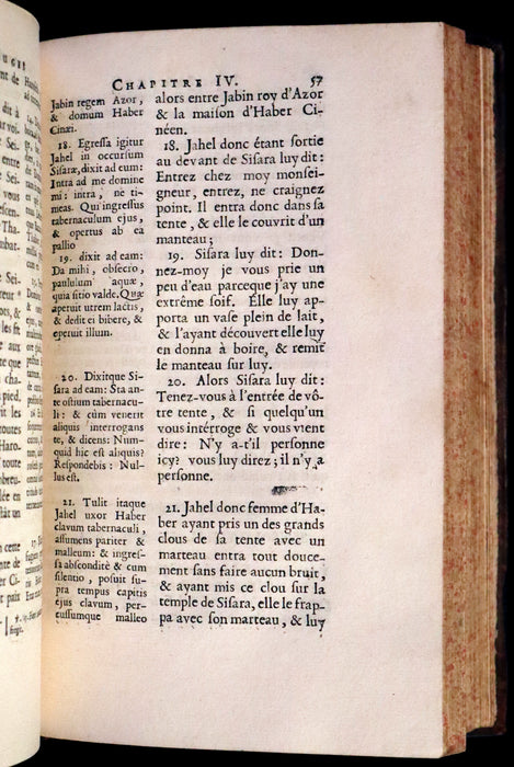 1687 Rare Latin French Bible - Joshua, Book of Judges, Book of Ruth - Josue, Les Juges et Ruth.