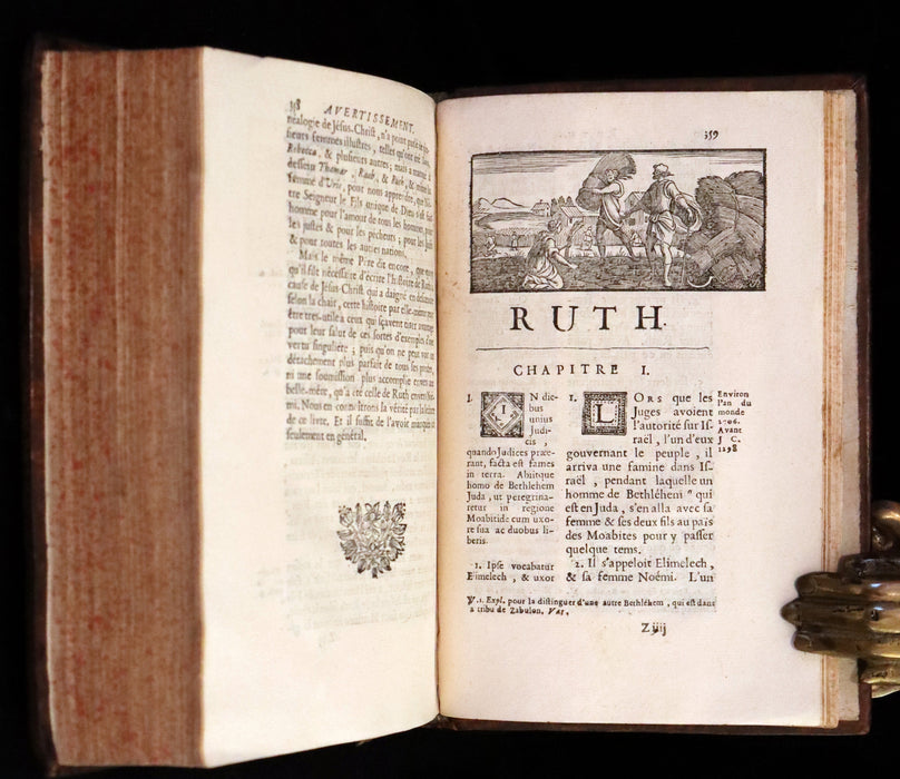 1687 Rare Latin French Bible - Joshua, Book of Judges, Book of Ruth - Josue, Les Juges et Ruth.