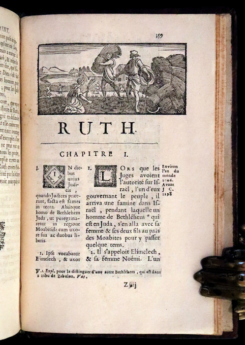 1687 Rare Latin French Bible - Joshua, Book of Judges, Book of Ruth - Josue, Les Juges et Ruth.