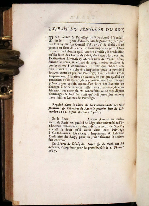 1687 Rare Latin French Bible - Joshua, Book of Judges, Book of Ruth - Josue, Les Juges et Ruth.