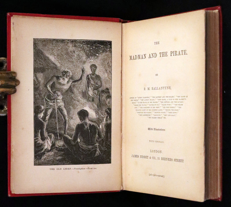 1890 Rare Victorian Book - The Madman and the Pirate by Robert Michael Ballantyne.