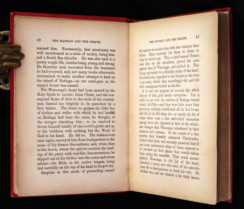 1890 Rare Victorian Book - The Madman and the Pirate by Robert Michael Ballantyne.