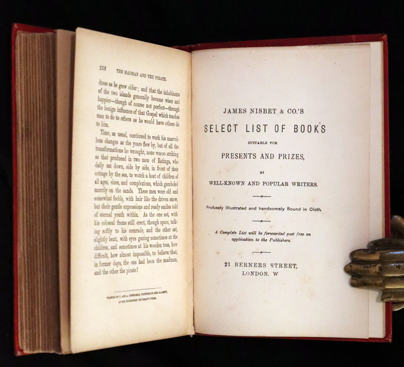 1890 Rare Victorian Book - The Madman and the Pirate by Robert Michael Ballantyne.