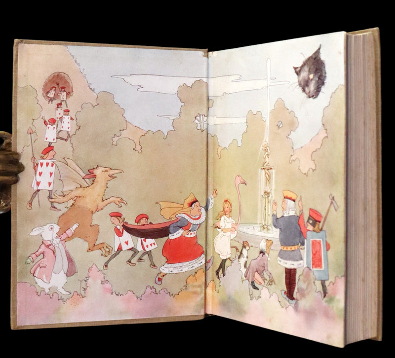 1920 Rare Book - Alice's Adventures in Wonderland with coloured illustrations By Margaret W. Tarrant.