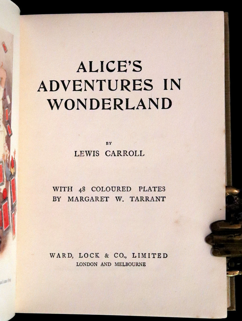 1920 Rare Book - Alice's Adventures in Wonderland with coloured illustrations By Margaret W. Tarrant.