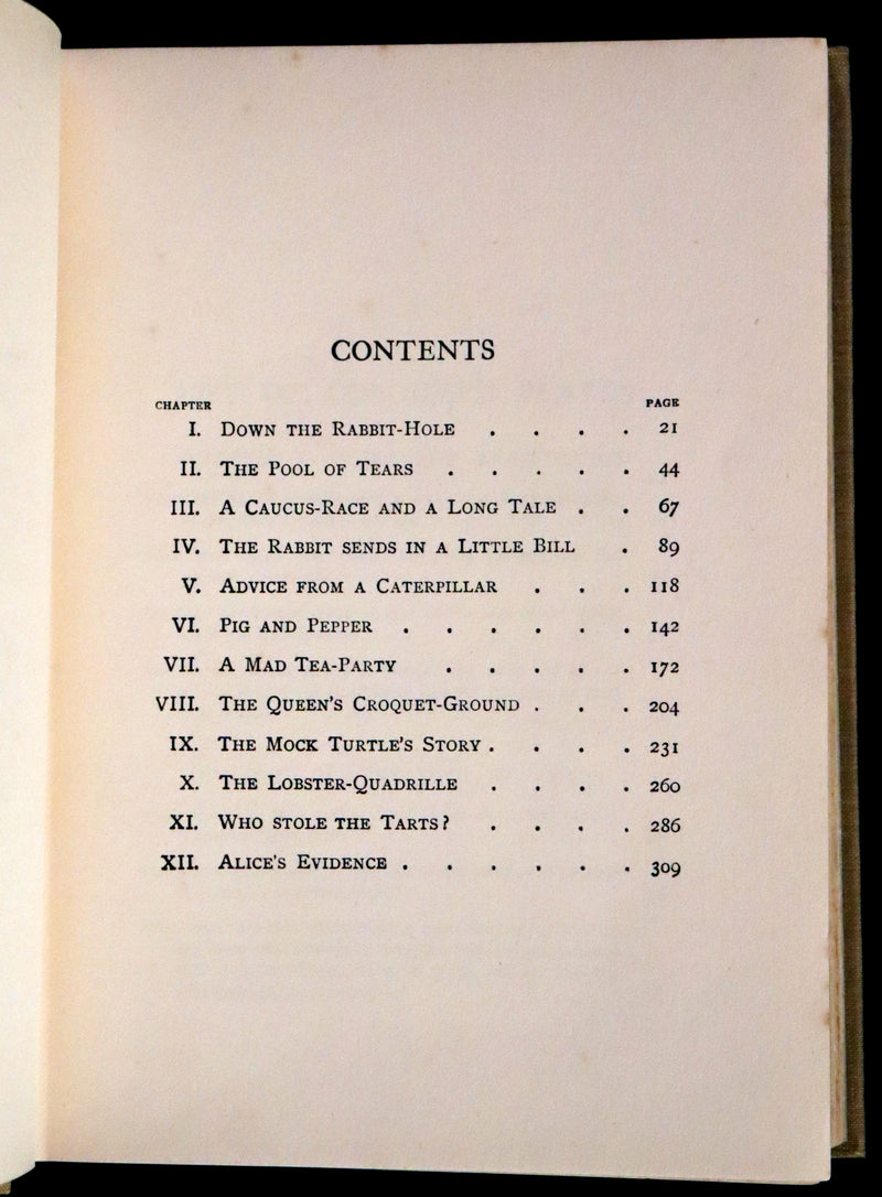 1920 Rare Book - Alice's Adventures in Wonderland with coloured illustrations By Margaret W. Tarrant.
