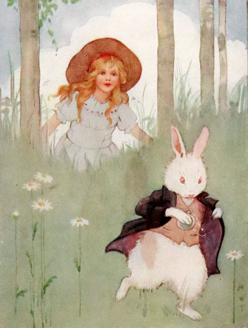 1920 Rare Book - Alice's Adventures in Wonderland with coloured illustrations By Margaret W. Tarrant.