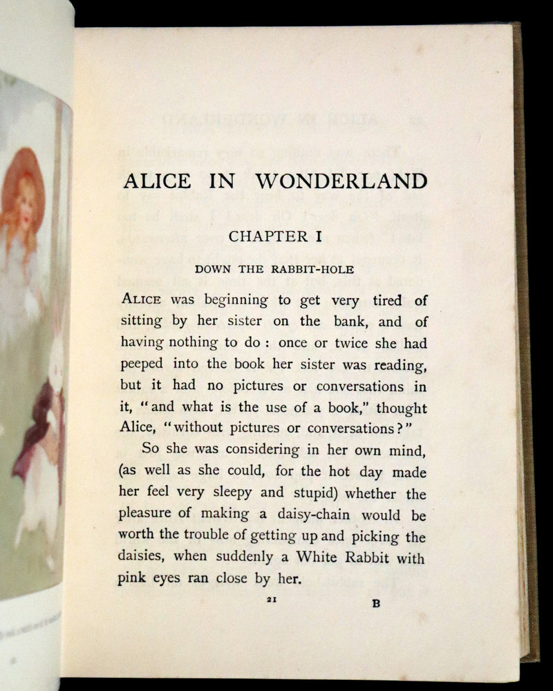 1920 Rare Book - Alice's Adventures in Wonderland with coloured illustrations By Margaret W. Tarrant.