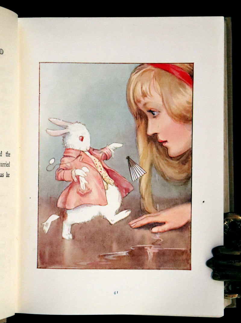1920 Rare Book - Alice's Adventures in Wonderland with coloured illustrations By Margaret W. Tarrant.
