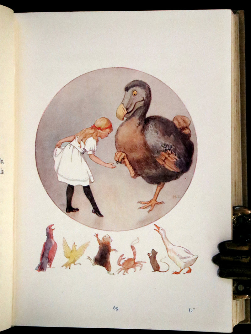 1920 Rare Book - Alice's Adventures in Wonderland with coloured illustrations By Margaret W. Tarrant.