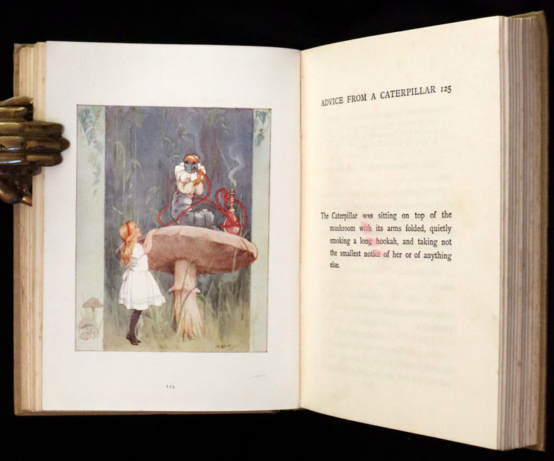 1920 Rare Book - Alice's Adventures in Wonderland with coloured illustrations By Margaret W. Tarrant.