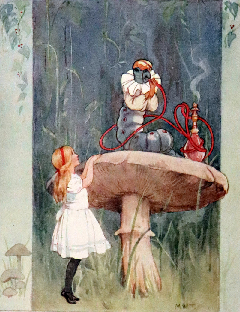 1920 Rare Book - Alice's Adventures in Wonderland with coloured illustrations By Margaret W. Tarrant.