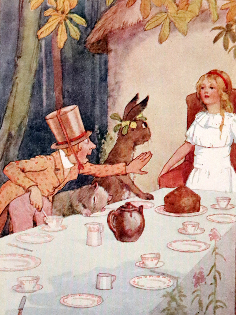 1920 Rare Book - Alice's Adventures in Wonderland with coloured illustrations By Margaret W. Tarrant.