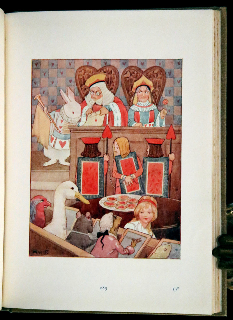 1920 Rare Book - Alice's Adventures in Wonderland with coloured illustrations By Margaret W. Tarrant.