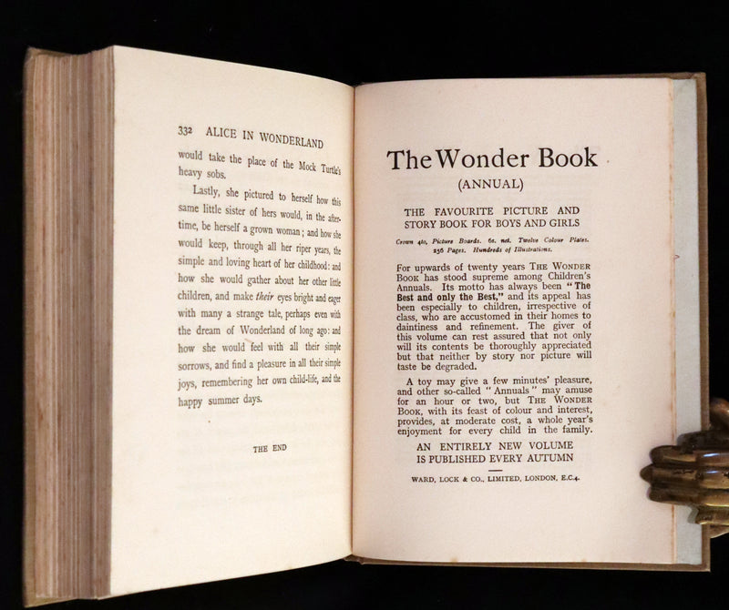 1920 Rare Book - Alice's Adventures in Wonderland with coloured illustrations By Margaret W. Tarrant.