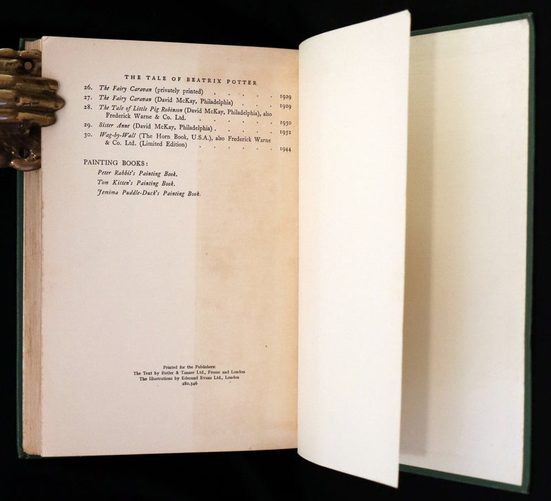 1946 Rare Edition with Dust jacket - The Tale of Beatrix Potter, A Biography by Margaret Lane.