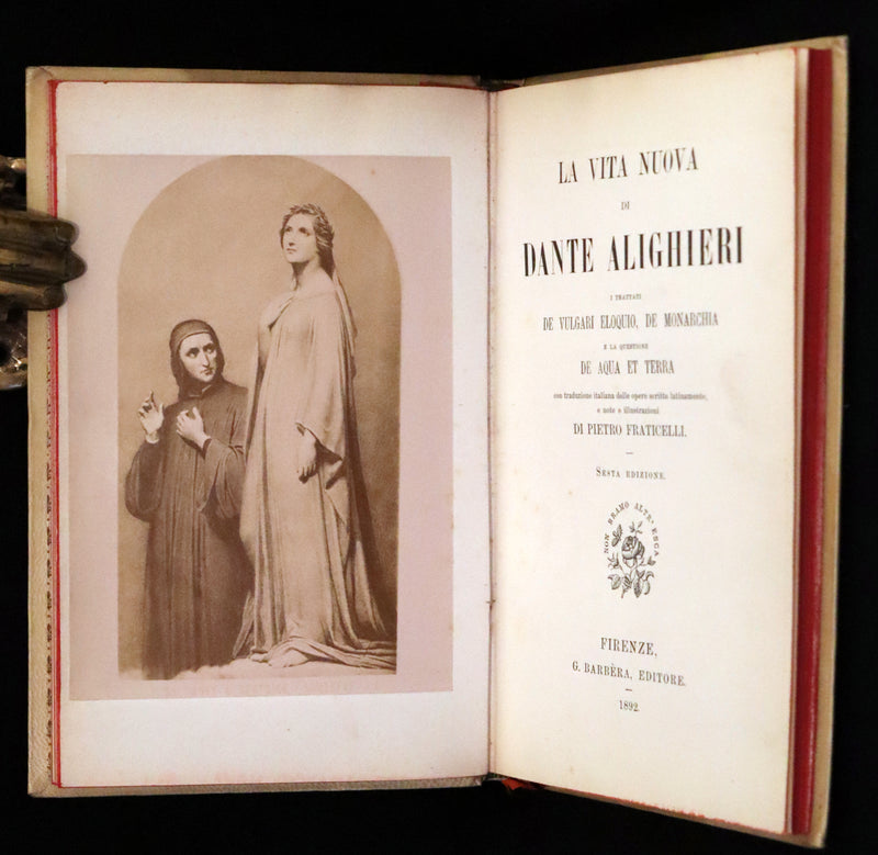1892 Rare Italian Vellum Book bound by Giulio Giannini - La Vita Nuova di Dante Alighieri - The New Life.