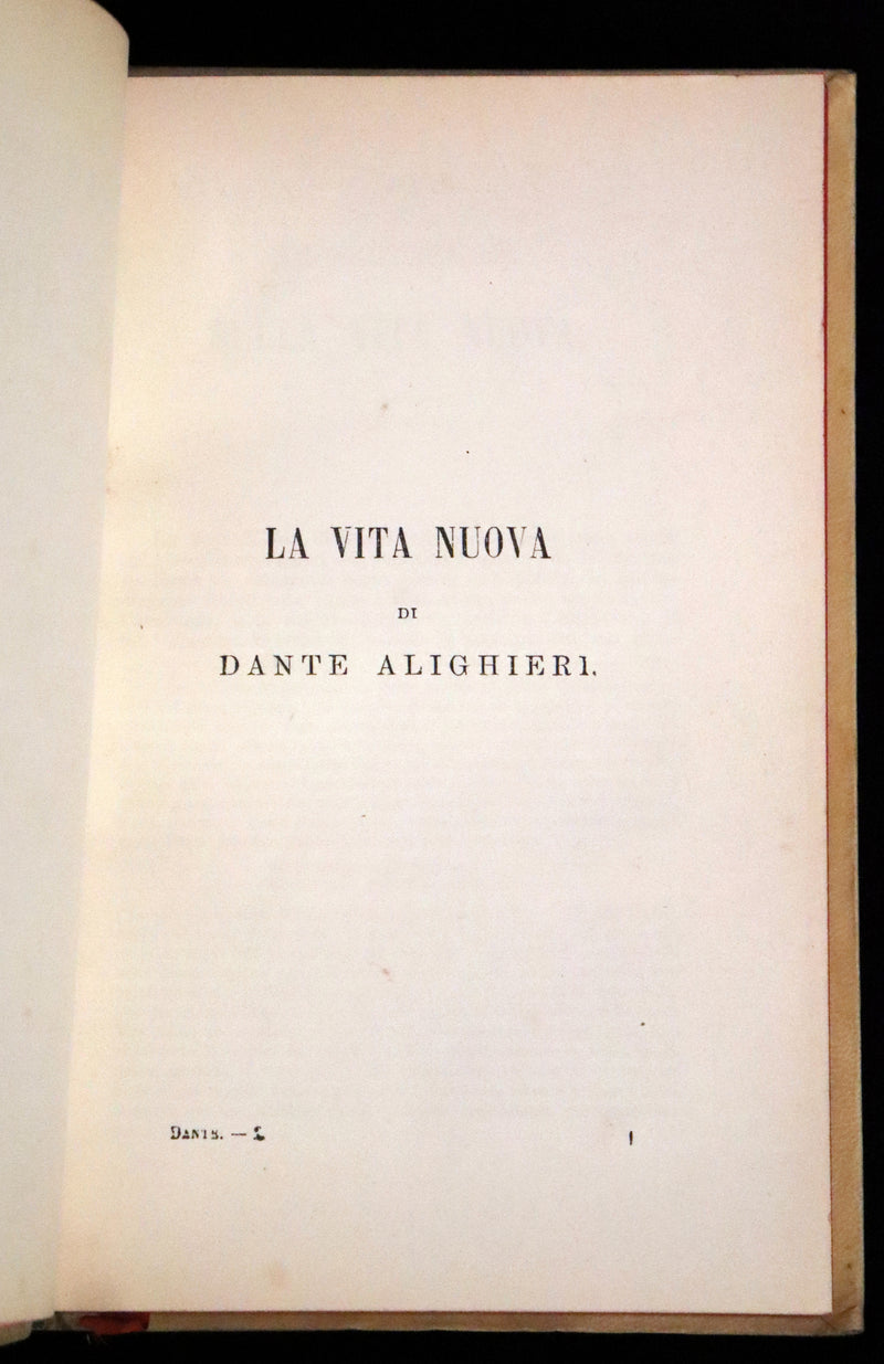 1892 Rare Italian Vellum Book bound by Giulio Giannini - La Vita Nuova di Dante Alighieri - The New Life.